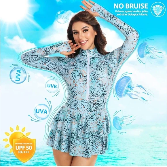 Long Sleeve Swimsuits UV UPF 50+ Swim - Picture 5 of 9